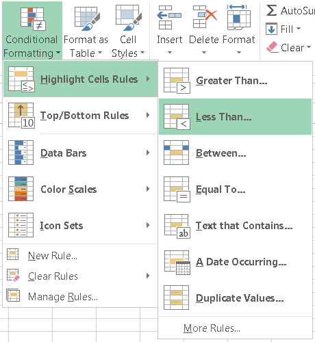 conditional formatting excel 2016 another cell