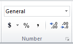 Excel number formatting options - Excel 2010