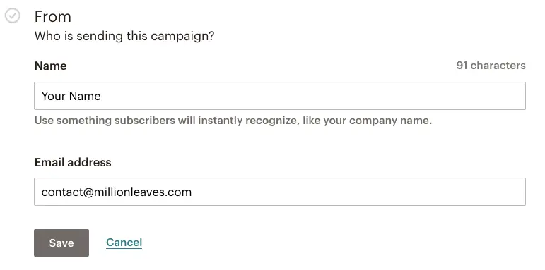 Mailchimp email campaign - change the From field for your campaign | Learn Mailchimp with Five Minute Lessons