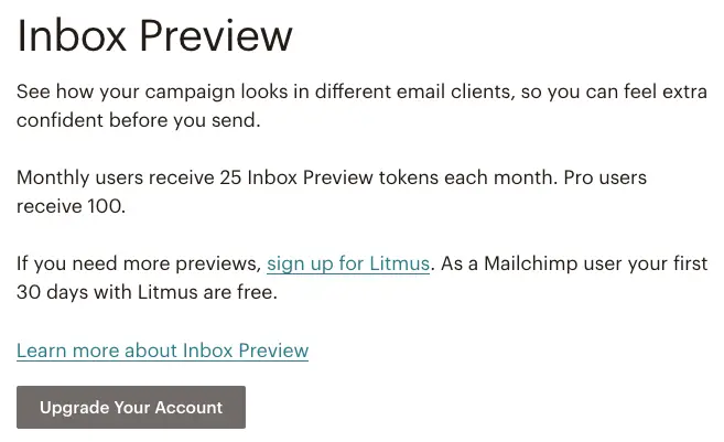 Mailchimp email campaign preview - Inbox Preview | Learn Mailchimp with Five Minute Lessons