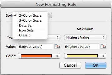 shade excel for mac 2011 rows in pattern